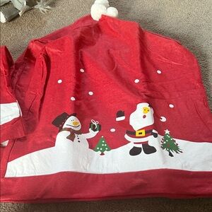 Festive Red Santa and Snowman chair covers set of 5